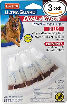 Hartz UltraGuard Dual Action Topical Flea & Tick Treatment for Dogs and Puppies - 61-150lbs, 3 Monthly Treatments