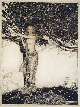 MVOVZQCV Famous Prints Picture portrait painting Freia the Fair One by Arthur Rackham Classic Canvas Paintings for Home Decor 60x90cm