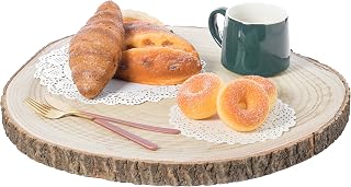Vintiquewise Barky Natural Wood Slabs Rustic Ornament Slice Tray Table Charger - 18 Inch Dia