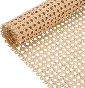 sourcing map Plastic Rattan Cane Webbing Roll,18 Inch x 1 FT Hand Woven Faux Woven Open Mesh Wicker Cane Webbing Rattan Sheets for Chair Caning Repair Supplies,Basket Weaving
