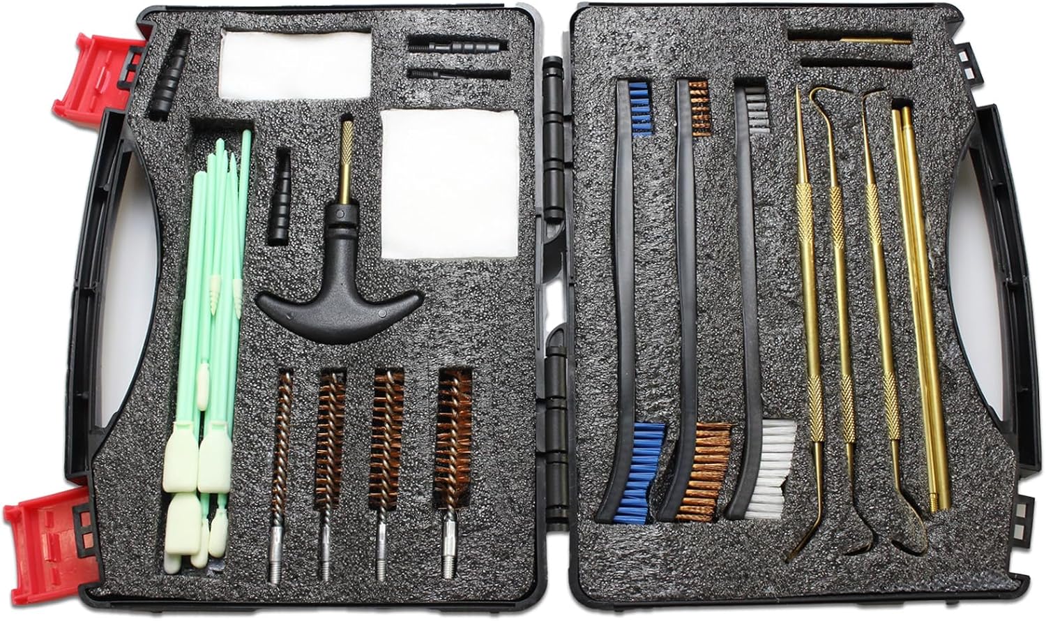 Universal Handgun Cleaning kit for .22/9mm/.357/.38/.40/.45,Pistol Cleaning Kits with Brass Pick/Cleaning Sponge/Cleaning Brush. 30 in 1 Gun Cleaning Kit.