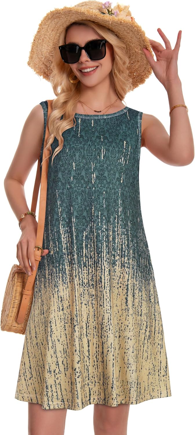  Summer Dresses for Women Boho Sleeveless Pocket Tshirt Sundresses | Two Hidden Pockets, Solid or Floral, Casual Flowy A Line, Loose Beach Cover Up, 2026 Fashion Vintage Outfits, Vacation Crusie thumbnail