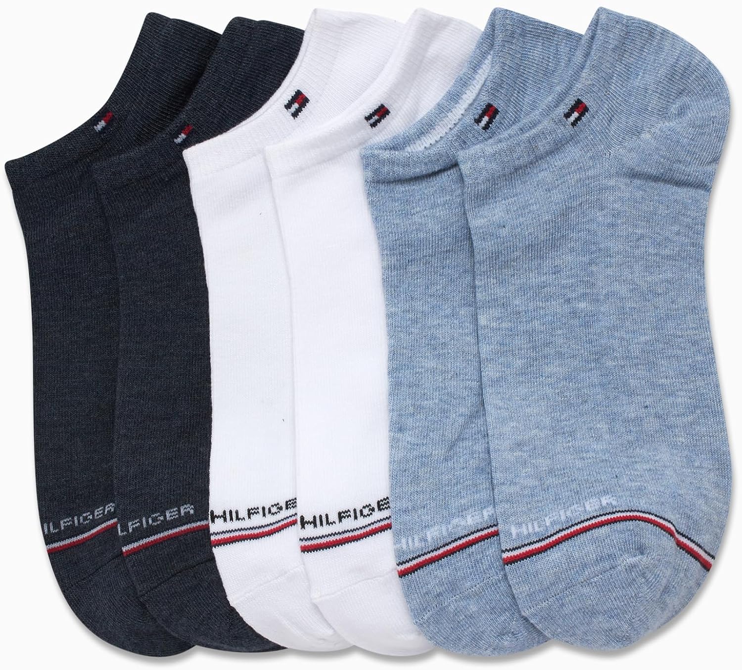 Tommy Hilfiger Mens Ankle Socks - 5 Pack/6 Pack Cotton Blend Moisture Wicking Low Cut Mens Athletic Socks with Arch Support