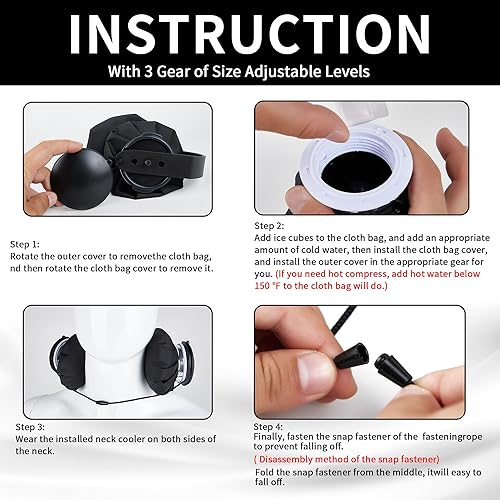 Miniatura 3 de Enfriador de cuello para clima cálido, reutilizable, dispositivo de enfriamiento de cuello, bolsa de agua caliente para aliviar el dolor, a prueba