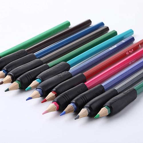 Miniatura 7 de Mr. Pen - Empuñaduras para lápices y bolígrafos, paquete de 12, color negro, empuñaduras para lápices para adultos, empuñaduras de goma