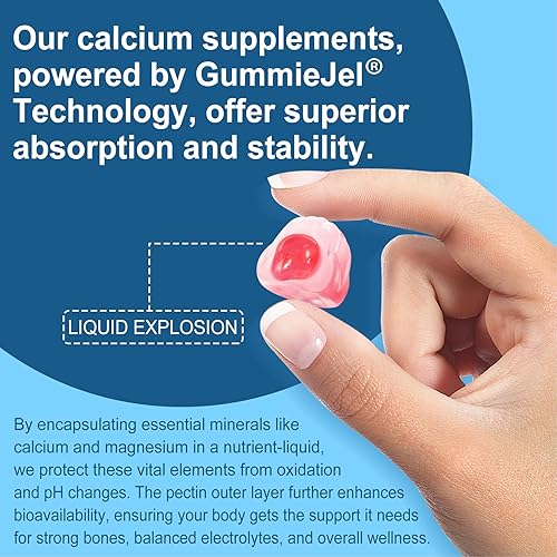 Miniatura 7 de Suplemento de citrato de calcio de 1000 mg para mujeres y hombres, 6 en 1 gomitas de calcio y magnesio y zinc + vitamina D3, B6 y potasio de alta