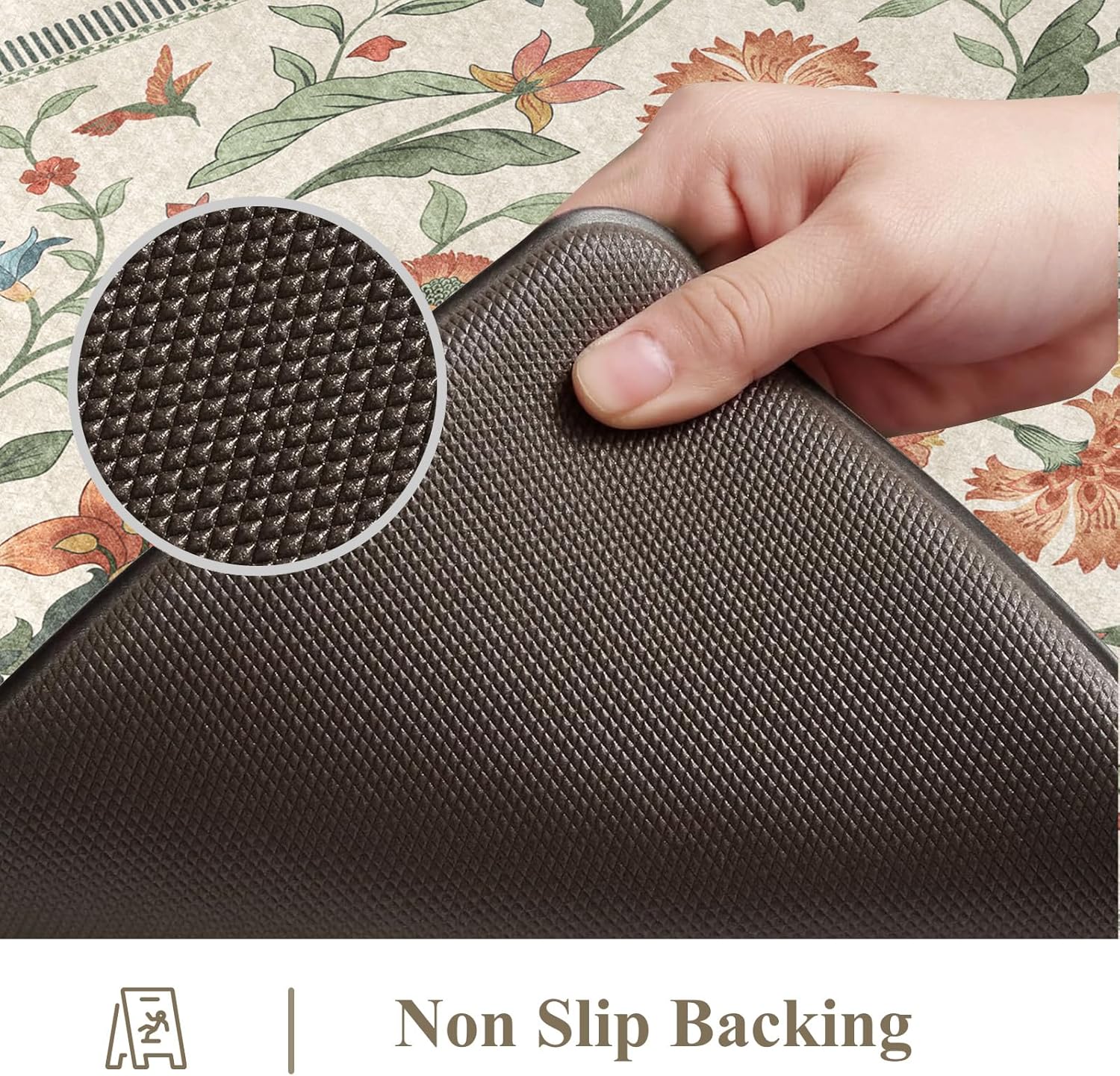 Collive Kitchen Mats Cushioned Anti Fatigue, Waterproof Kitchen Floor Mat Non Slip Desk Rugs Comfort Standing Rug for Sink, Office, Laundry, Home Decor, 20" x 47" + 20" x 32", Beige