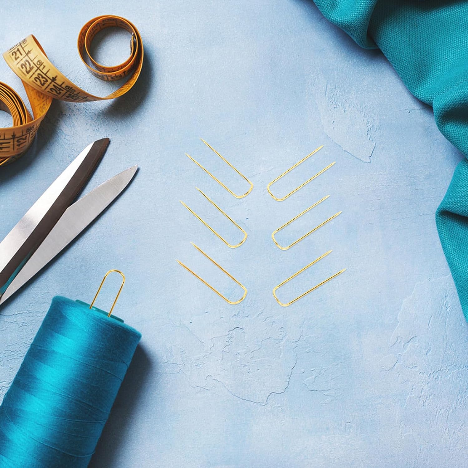Zerodeko 100pcs Gold Curved Upholstery Needles U-Shaped Hand Sewing Pins Heavy Duty Quilting Needles for Home Sewing and Craft Projects