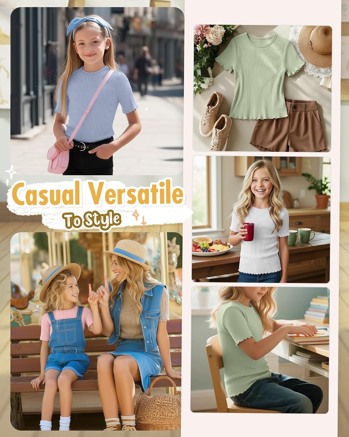 Girls Short Sleeve Cute Shirts