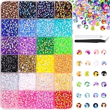 Resin Jelly Rhinestones with Tweezers for Crafts Mixed Color 4mm Non Hotfix Flat Back Bedazzling Crystal for DIY Crafts Clothes Mug Shoes Fabric Decoration