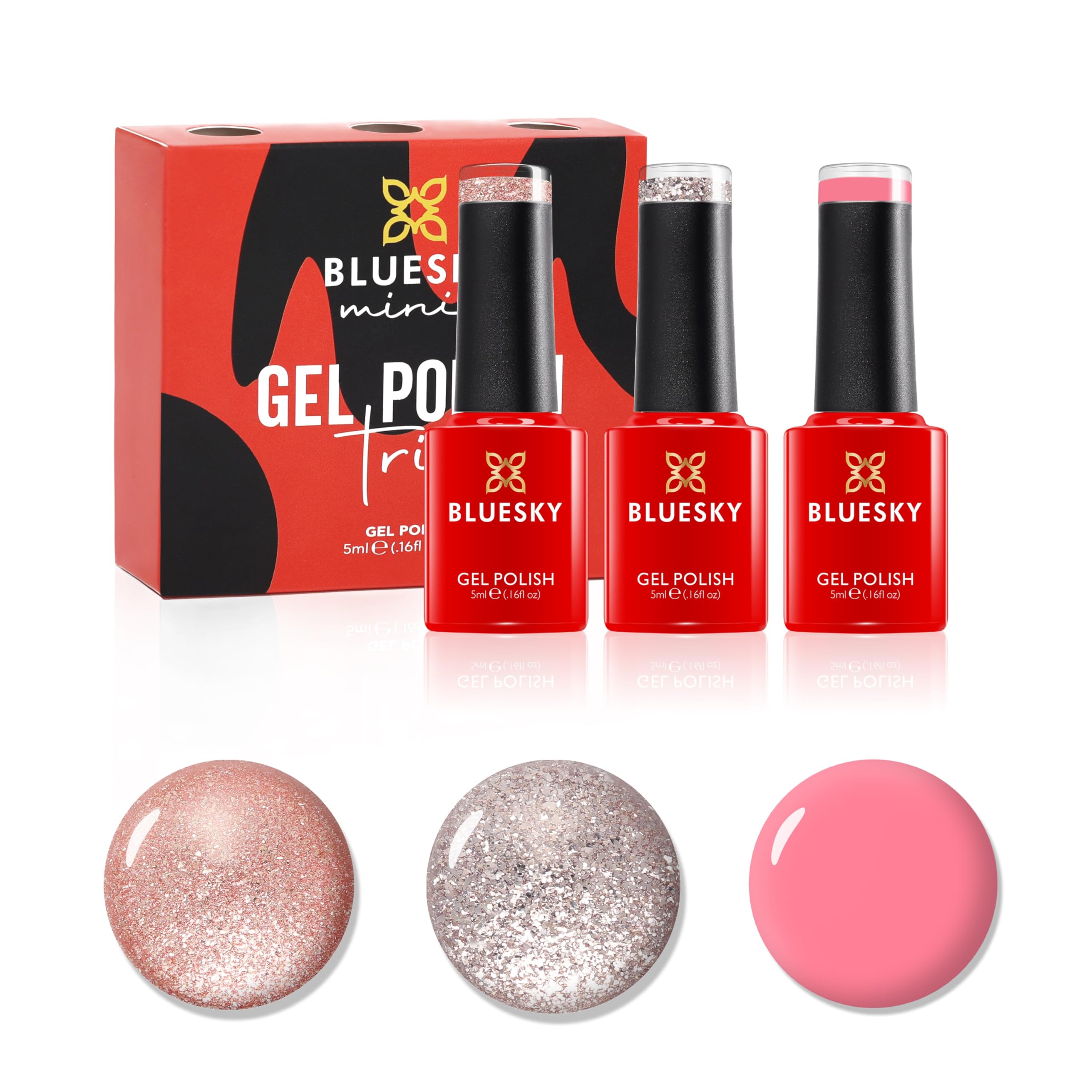 BLUESKY Gel Nail Polish Set (Platinum 20, Platinum 08, QXG095) | Long-Lasting, Chip-Resistant | 5 ml Each | Pack of 3 | Requires Curing Under UV/LED Lamp-picture-39