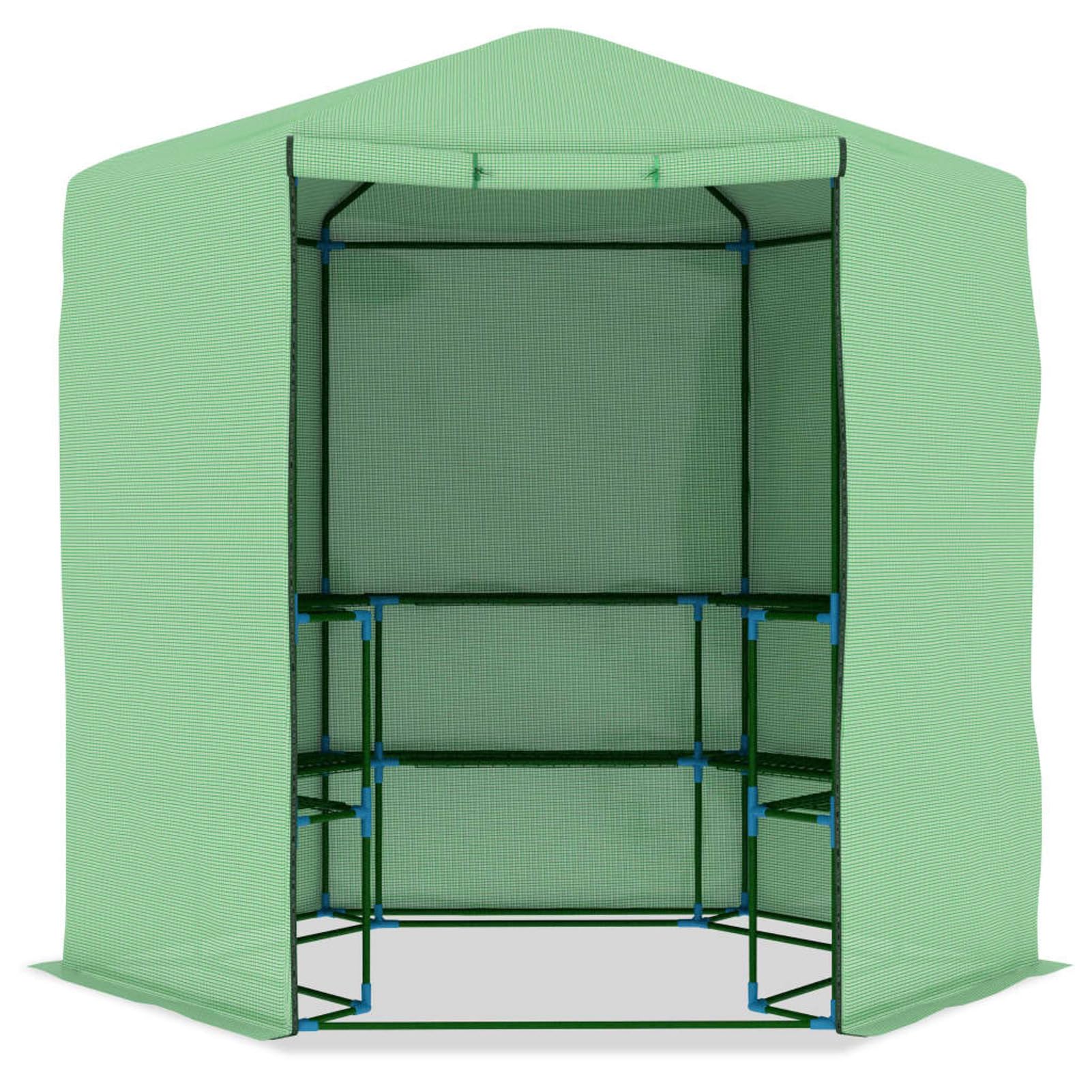 JUDYY Serra con Ripiani in Acciaio 227x223 cm,Prato e Giardino,Giardinaggio,Serre-48166