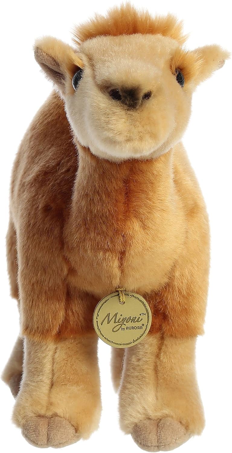Aurora® Realistic Miyoni® Dromedary Camel Stuffed Animal - Lifelike Details Make a Cherished Companion - Perfect for Decorating Bedrooms or Classrooms - Brown 9 Inches