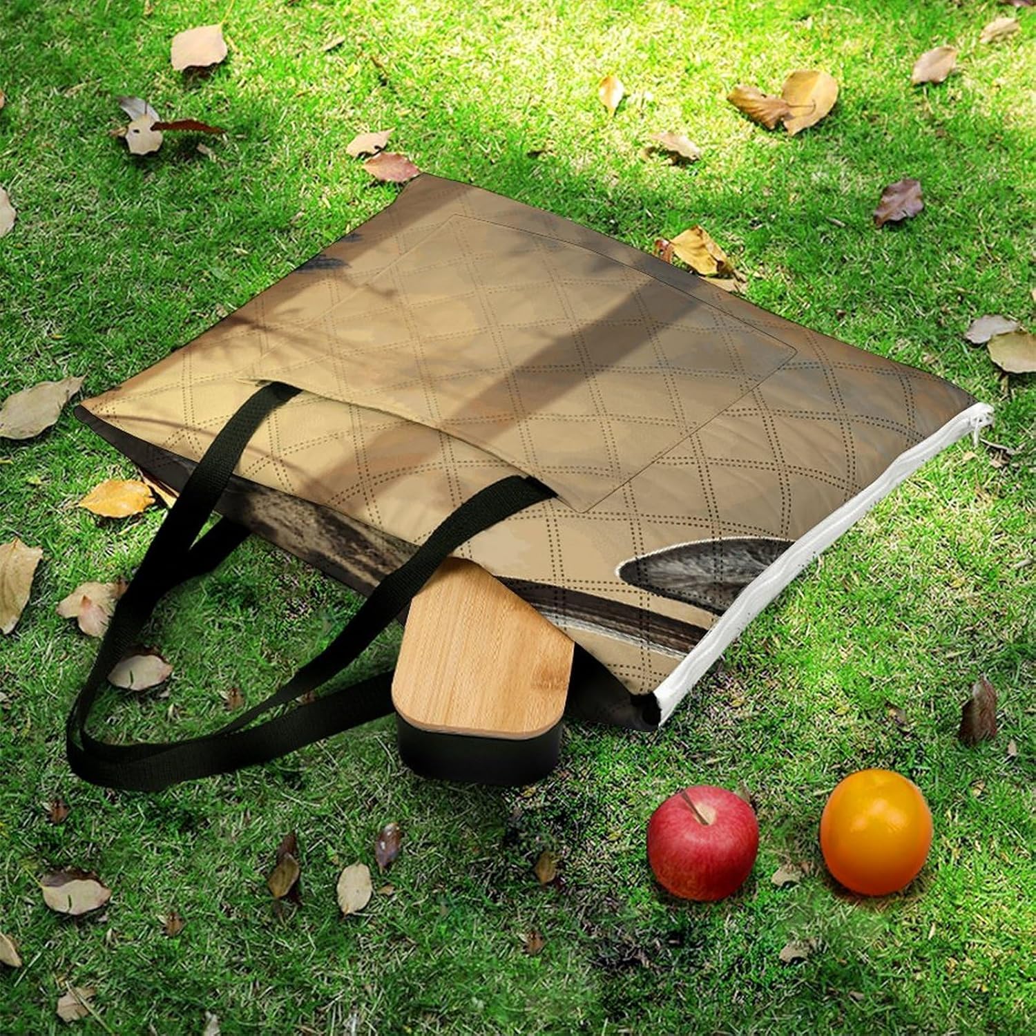 Deer Hunting Season Picnic Blanket with Zipper Water Resistant Sand Free Picnic Mat Washable Foldable Easy Carry Beach Blanket for Lawn Beach Hiking Camping