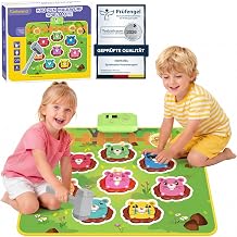 Schlag Play Mat Electronic Hammer Game for Children and Adults, Reaction Game with 8 Game Modes & 24 Levels, Knocking Game from 3 Years with Music & Light, Mole