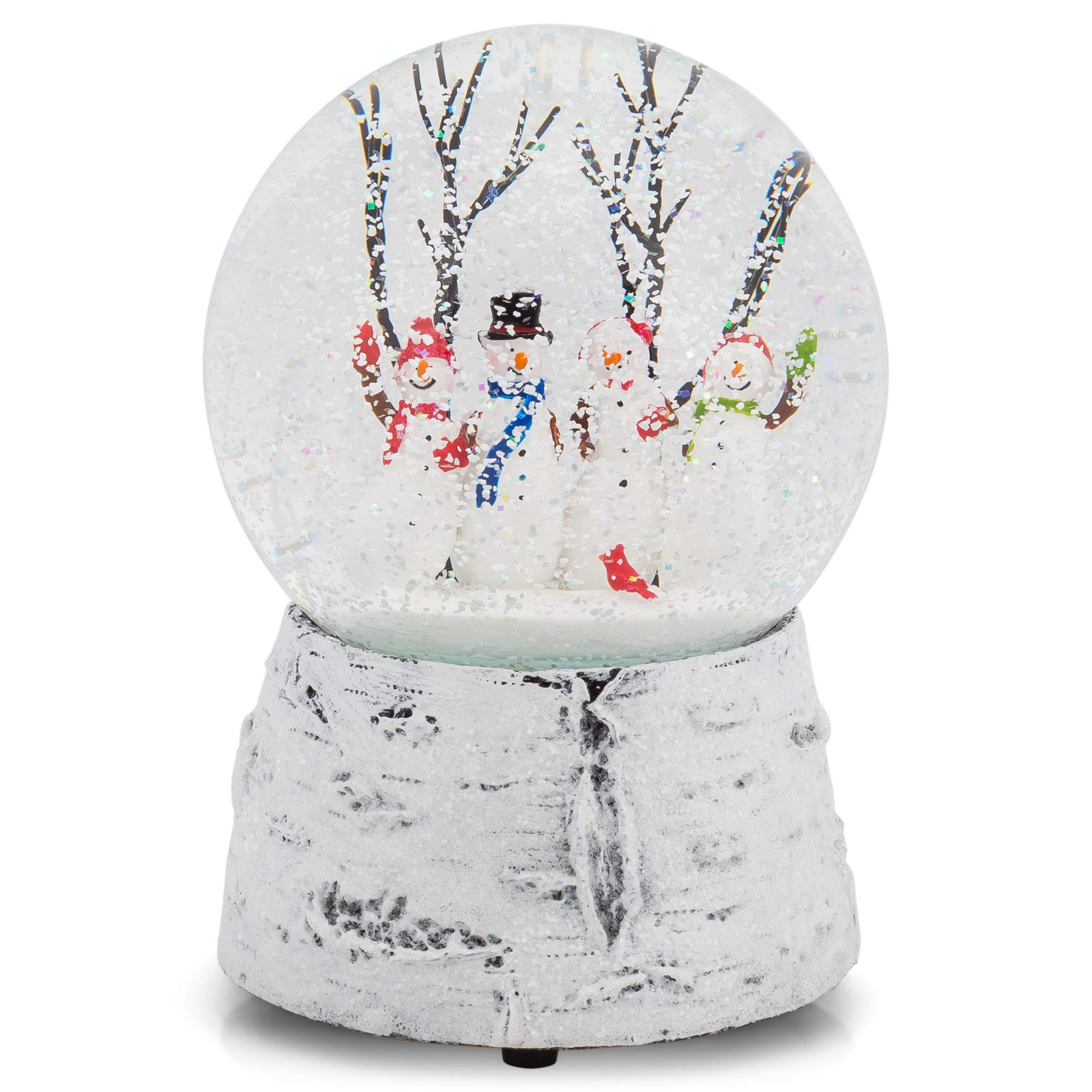 Bonshommes de neige dansants sous coupole musicale multicolore 5,5cm