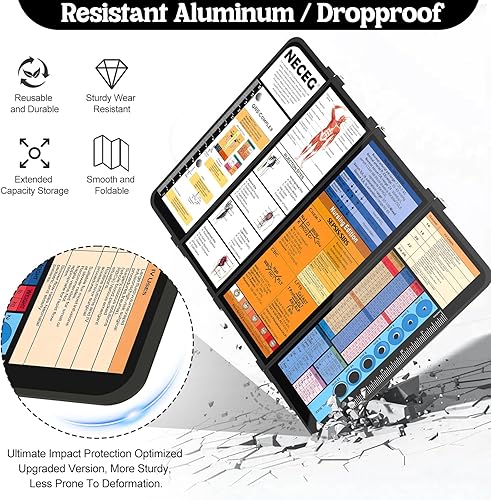 Miniatura 7 de NECEG Portapapeles plegable de enfermería, 4 capas, de aluminio, plegable, tamaño de bolsillo con edición médica de enfermería, hojas de trucos para
