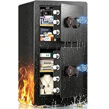 9.0Cub Large Biometric Fireproof Waterproof Safe, 1700F Fire Protection