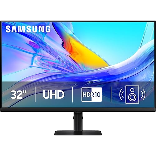 Samsung 32” ViewFinity S8 (S80UD) 4K UHD IPS HDR10 High Resolution Monitor, USB-C, Built-in Speakers, Ergonomic Stand, Built-in KVM Switch, Intelligent Eye Care, LS32D808UBNXGO, 2025
