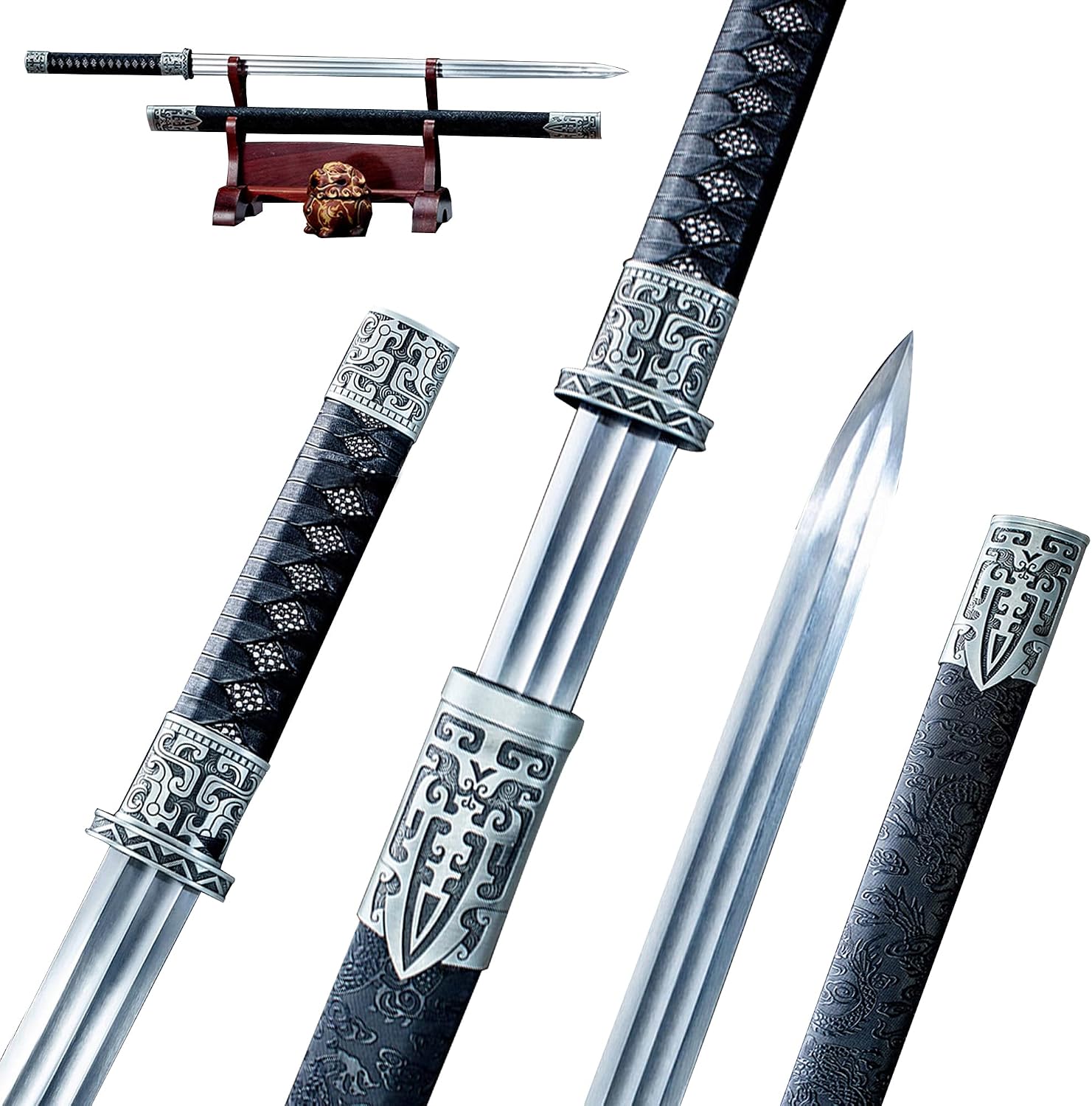 Amazon.com : 42 inch Katana Samurai Sword -Medieval Longsword Weapons ...