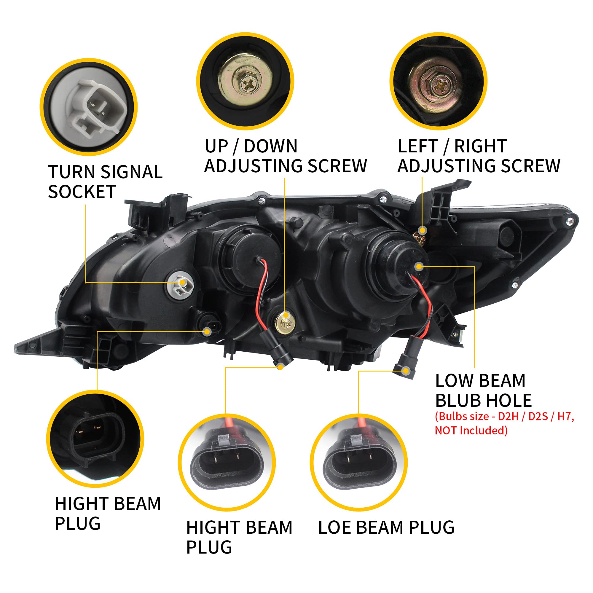 Apple - ライト Replacement For 2020 2021 2022 Toyota Corolla SE/XLE/XSE