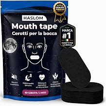 60 Mouth Tape for Sleeping - Haslom - Snoring Plasters | Premium Sleeping Plasters, Extra Strong Adhesive, 95% Cotton, Hypoallergenic, Skin-Friendly and Beard Friendly, One Size