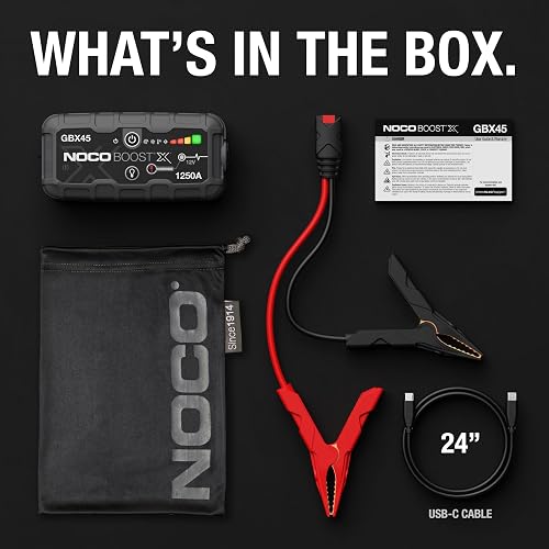 NOCO Boost X GBX45: 1250A UltraSafe Jump Starter Power Pack – 12V Car Battery Booster, Portable Power Bank & Jump Leads - For 6.5L Petrol and 4.0L Diesel Engines - 7