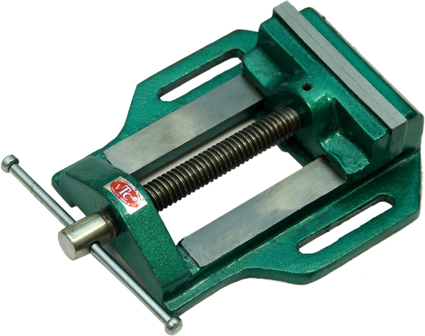 heavy Cast Iron Drill Vice Fixed Base, 150 mm (6 inches, Red)