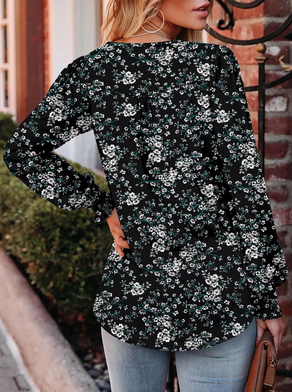 BETTE BOUTIK Womens Long Sleeve Tunic Tops Fall V Neck T-Shirts Blouses Casual Fashion Shirts - Image 3