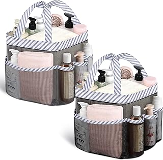 Attmu 2 Pack Mesh Shower Caddy Portable, Quick Dry Hanging Shower Tote Bag for College Dorm Room Essentials, Large Capacity Shower Caddy Dorm for Bathroom Gym Swimming
