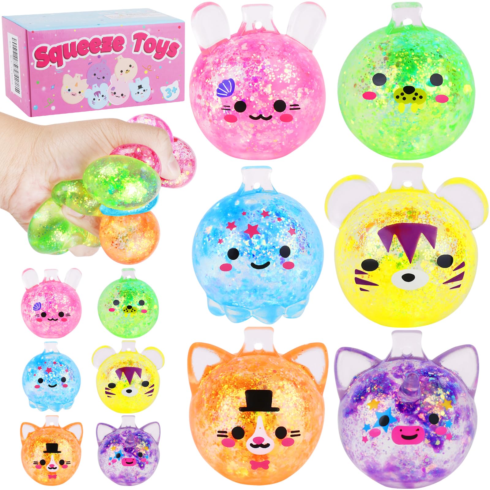 6 Pack Sensory Stress Balls Set, Multicolor, small