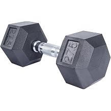 French Fitness Rubber Coated Hex Dumbbell 27.5