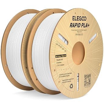 ELEGOO Rapid PLA Plus 3D Printer Filament 1.75mm White 2KG