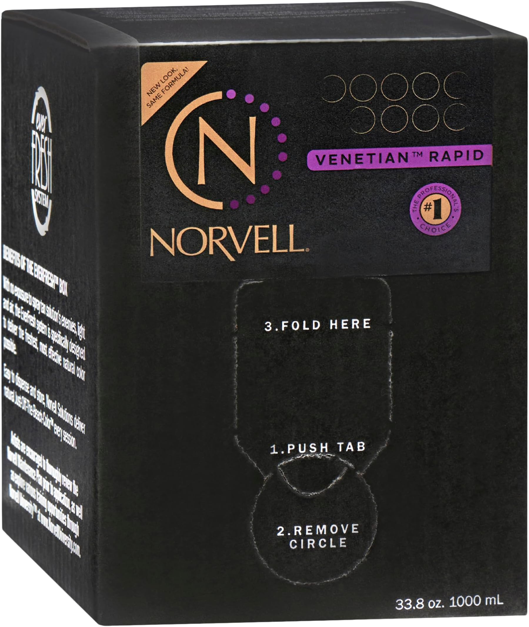 Norvell Premium Rapid Spray Tan Solution Venetian One 1 Liter – Professional Sunless Tanning Formula for Ultra Fast Natural Bronze Glow, Streak Free, Fast Drying, Long Lasting Color