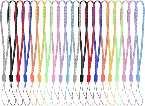 ABLAZE 80 Pack 7 Inch Wrist Lanyard Strap String for USB Flash Drives, Keys, Keychains, ID Name Tag Badge Holders and Other Portable Items - colorful