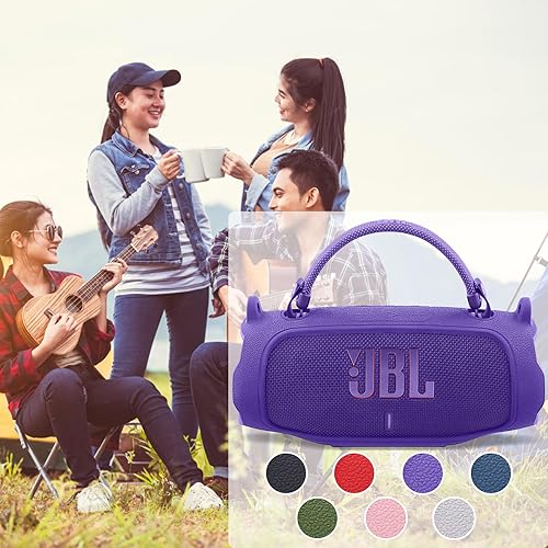 Miniatura 80 de Funda de silicona compatible con JBL Charge 5 portátil impermeable Bluetooth altavoz (funda de silicona negra) Negro cubierta,azul