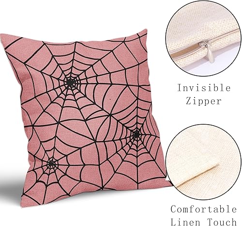 Miniatura 3 de Kawani Juego de 2 fundas de almohada lumbar de Halloween de 12 x 20 pulgadas, fundas de almohada rectangulares decorativas de tela de araña negra