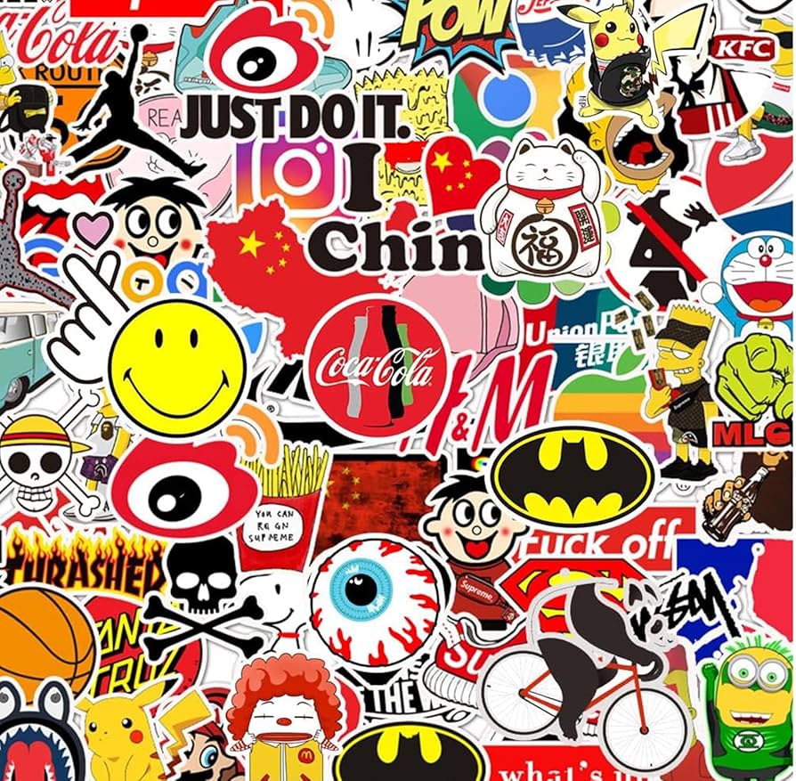 200 Stück wasserdichte Sticker Set - Vinylaufkleber Graffiti Style Aufkleber Deko für Skateboard Laptop Koffer Helm Motorrad Auto Fahrrad Computer, Geschenk für Jugendliche Erwachsene
