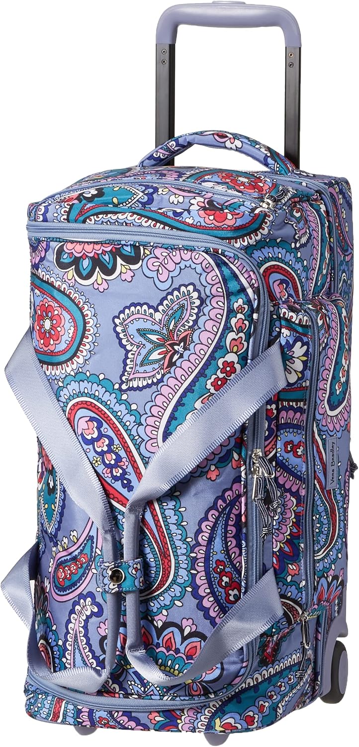 Vera Bradley Women's Lighten Up Foldable Rolling Duffle Luggage