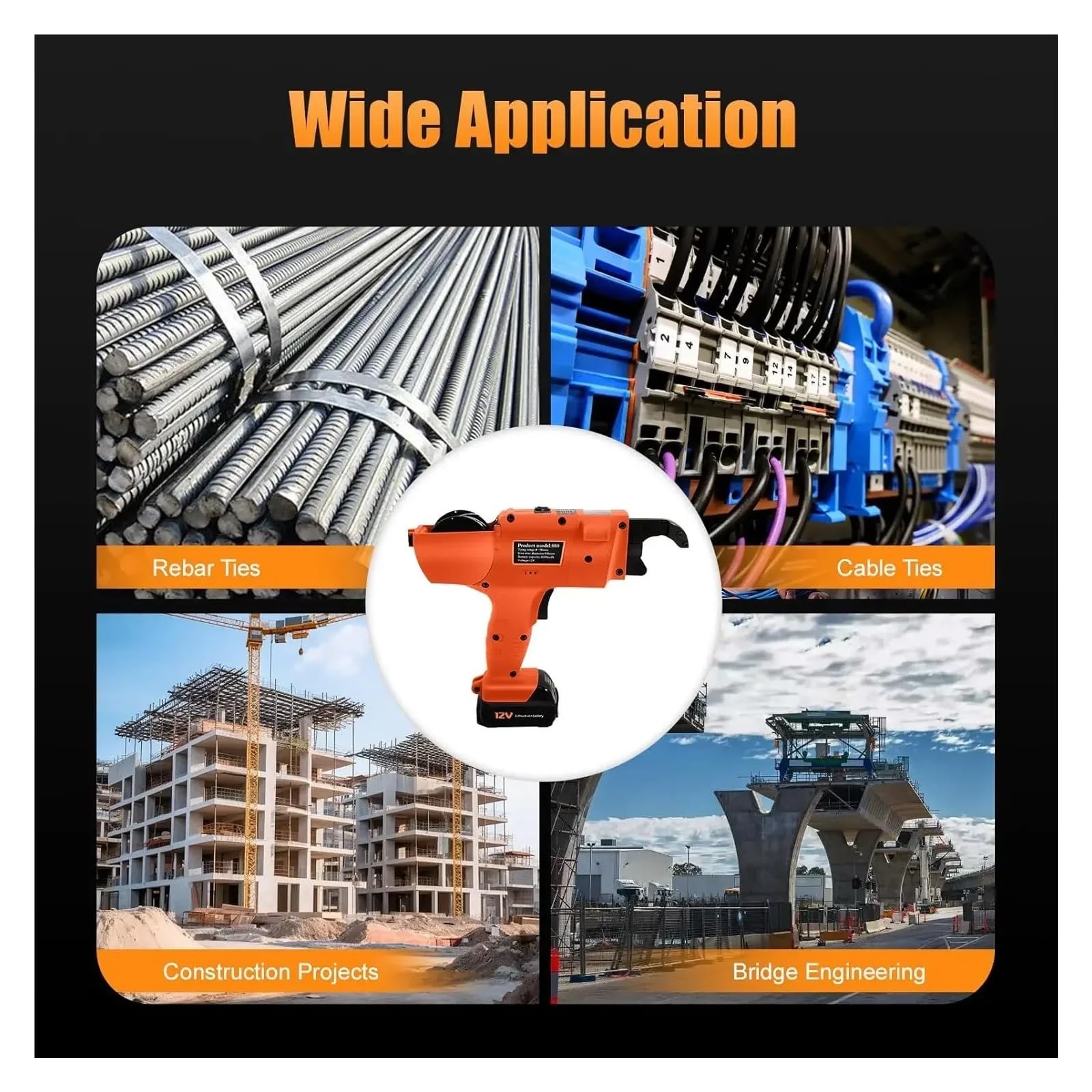 Dispositivo De Unión Refuerzo Automático 8-34 Mm Inalámbrico Con 2 Baterías 4500 MAh, Profesional For Obras Construcción Flejado RáPido