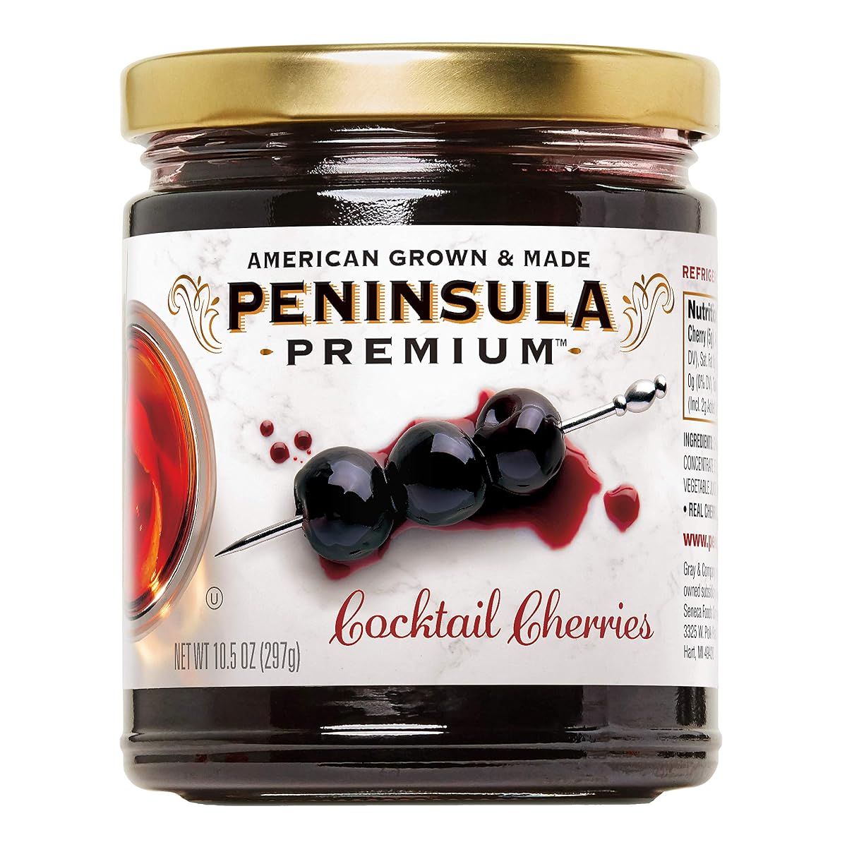PENINSULA PREMIUM Cocktail Cherries, 10.5 Ounce