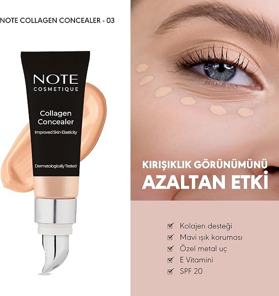 Note Cosmetics Collagen Concealer 03 Kolajen İçerikli SPF 20 Göz Altı Kapatıcısı
