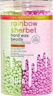 Hard Wax Beads for Hair Removal, Rainbow Sherbet - Stripless Wax Beads for Face, Body, & Sensitive Skin, 8 oz