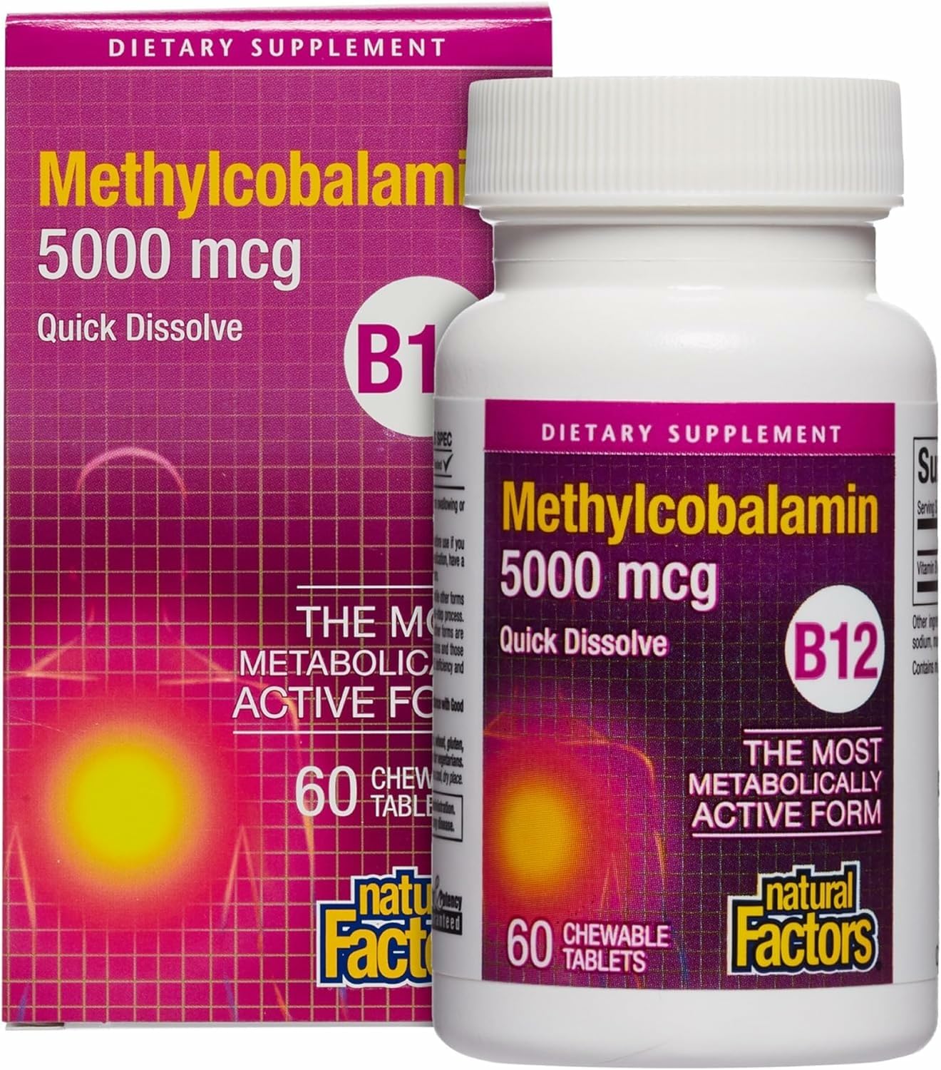 Natural Factors B12 Methylcobalamin 1000 MCG, 60 Tablet