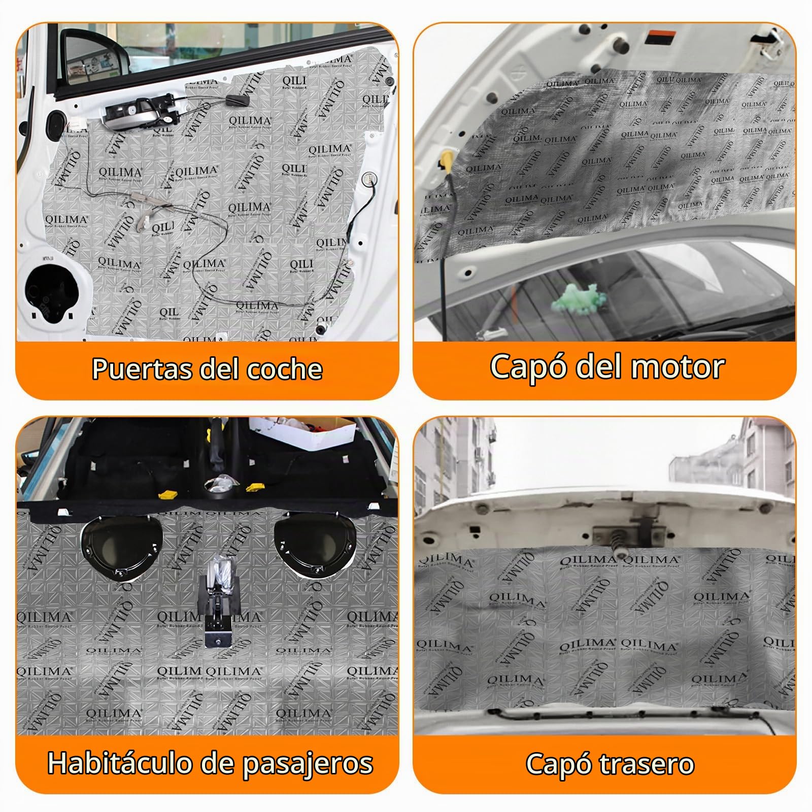 QILIMA Placas de insonorización para coche de 3,3 m², alfombrilla de butilo