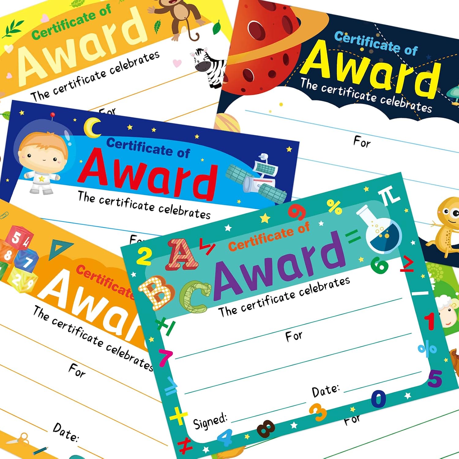 Fancy Land Certificate of Award Certificates 30 Pcs Graduation End of Year Student of Award Certificates with Stickers Classroom Students Supplies 8.5 X 11