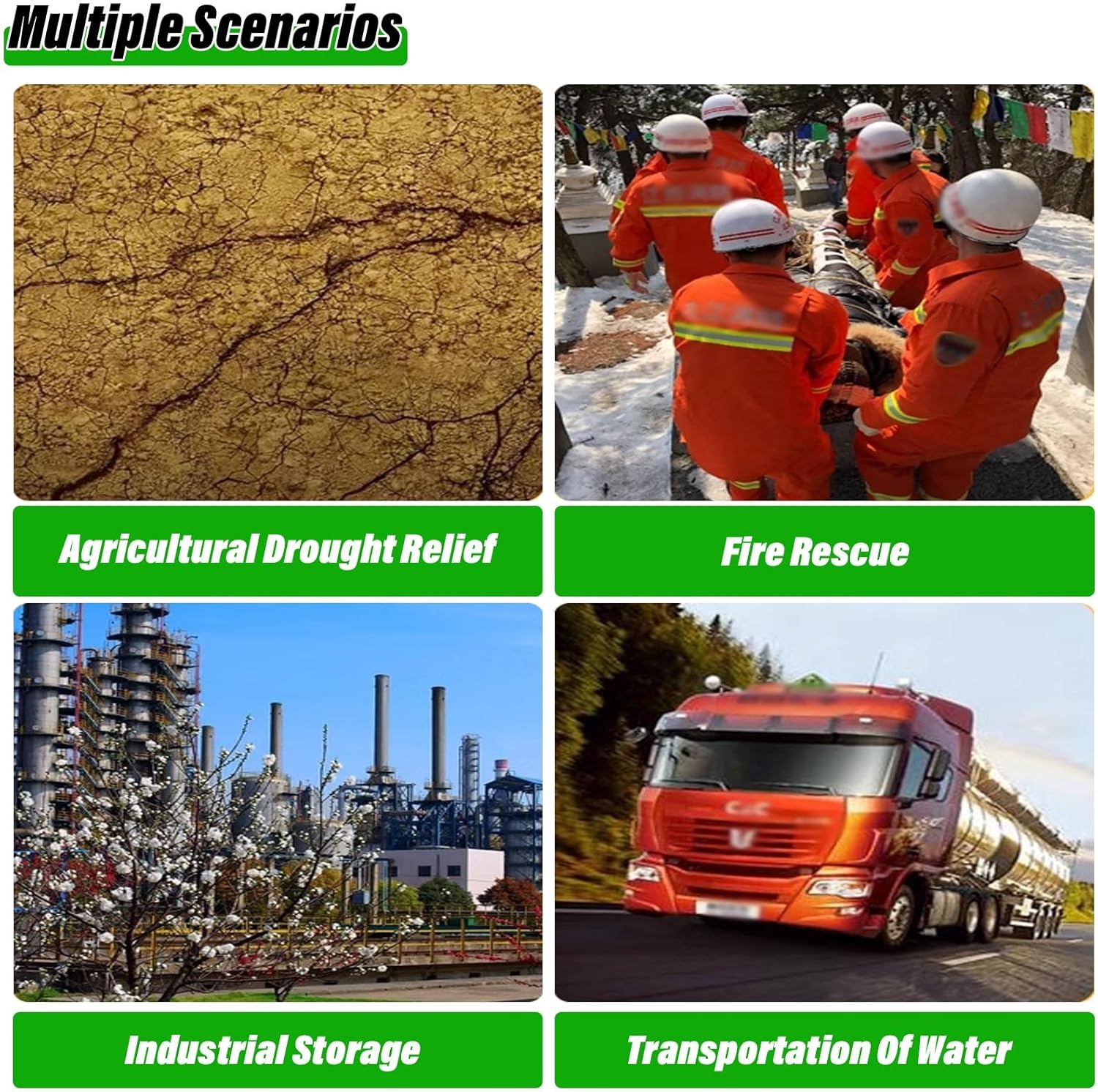 HAIXHX Water Tank for RV Camping, Large Capacity Foldable Water Storage Bladder Container, for Garden/Yard/Agricultural Use/Emergency-Water(946 L/250/1.2x0.8x0.63 m)