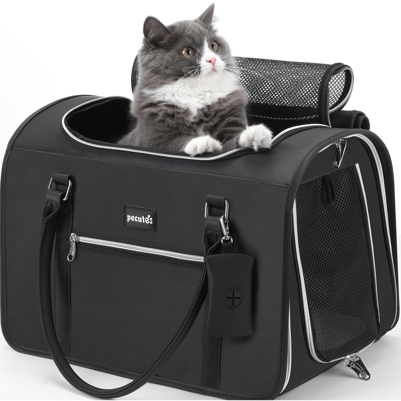 Amazon.co.jp: Pecute ペットキャリー 猫キャリー バッグ 手提げ 猫