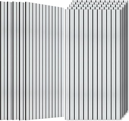 Miniatura 13 de Paquete de 10 paneles acústicos grandes de 47.2 x 23.6 pulgadas, panel acústico decorativo de pared, panel a prueba de sonido con acabado de grano