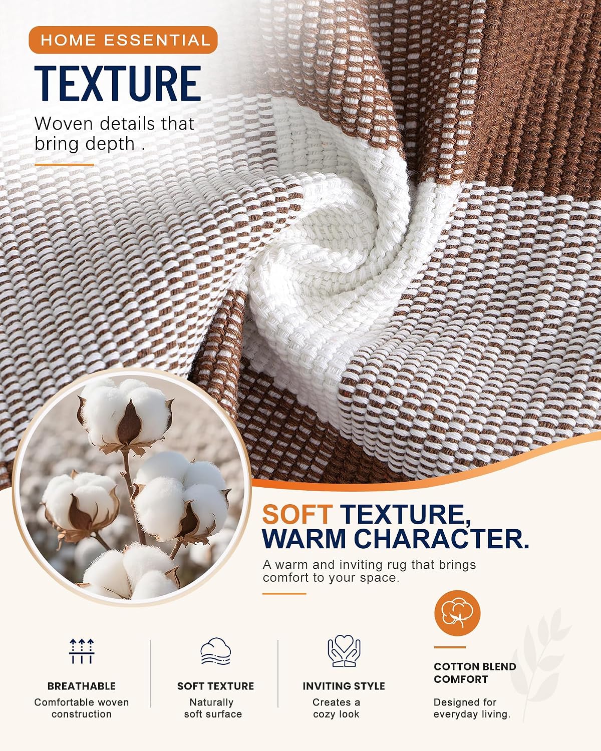  Buffalo Plaid Outdoor Coffee and White Rug 2' x 3' thumbnail